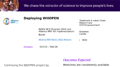 Deploying WHOPEN - Alliance
