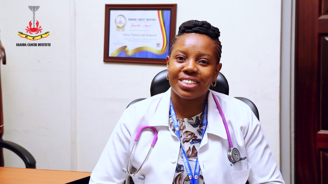 Dr Yvonne Rose Bwikizo, a Paediatric Oncology Fellow at the Uganda Cancer Institute
