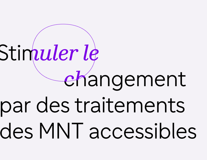 graphique avec texte - favoriser le changement grâce à des traitements accessibles contre les MNT